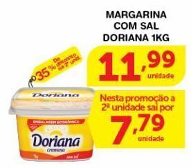 Roldão Margarina com sal doriana 1kg oferta