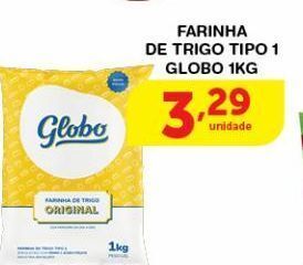 Roldão Farinha de trigo globo 1kg oferta