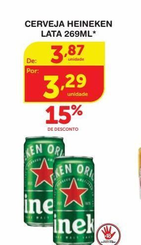 Roldão Cerveja heineken lata 269ml oferta