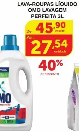 Roldão Lava roupas líquido omo lavagem perfeita 3l oferta