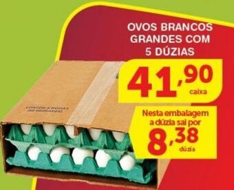 Roldão Ovos brancos grandes com 5 dúzias oferta