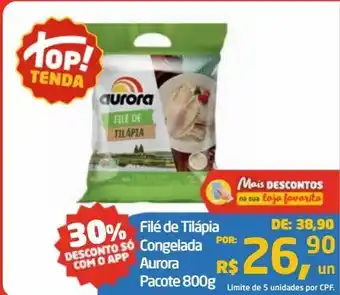 Tenda Atacado Filé de tilápia congelada aurora pacote 800g oferta