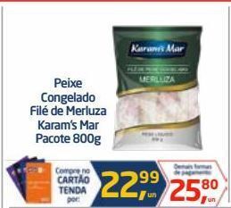 Tenda Atacado Peixe congelado filé de merluza karam´s mar pacote 800g oferta