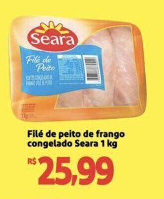 Extra Supermercado Filé de peito de frango congelado Seara 1 kg oferta