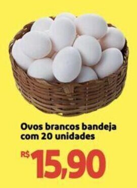 Extra Supermercado Ovos brancos bandeja com 20 unidades oferta