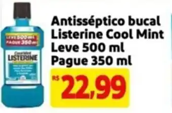 Mercado Extra Antisséptico bucal Listerine Cool Mint Leve 500 ml pague 350 ml oferta