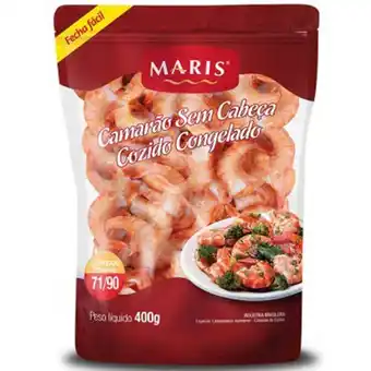 Camarão cozido maris sem cabeça congelado 71/90 400g