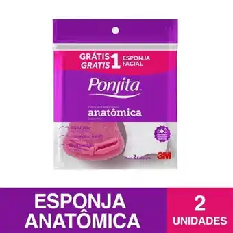 Esponja de banho dupla face com cordão anatômica ponjita