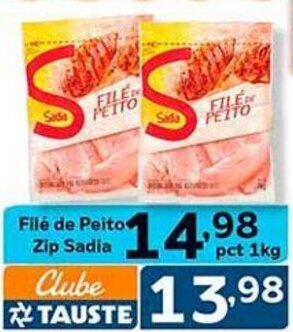 Supermercados Tauste Filé de Peito Zip Sadia pct 1kg oferta