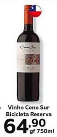Supermercados Tauste Vinho Cono Sur Bicicleta Reserva gf 750ml oferta