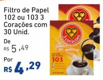 Extrabom Supermercados Filtro de Papel 102 ou 103 3 Corações com 30 Unid. oferta