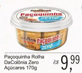 Paçoquintia Rolha DaColônia Zero Açúcares 170g