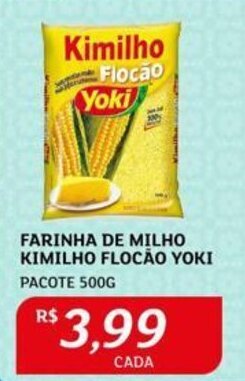 Assaí Atacadista Farinha de Milho Kimilho Flocão Yoki PACOTE 500G oferta