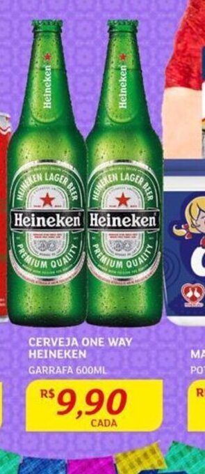 Assaí Atacadista CERVEJA ONE WAY HEINEKEN GARRAFA 600ML oferta