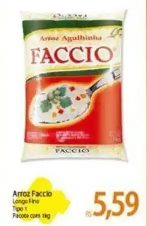 Arroz Faccio Longo Fino Tipo 1 Pacote com 1kg