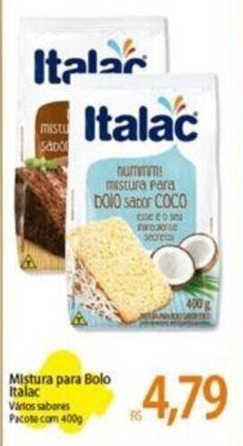 Atacadão Mistura para Bolo Italac Vários sabores Pacote com 400g oferta