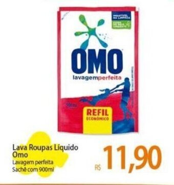 Atacadão Lava Roupas Líquido Omo Lavagem perfeita Sachê com 900ml oferta