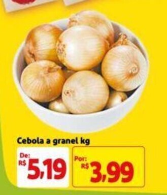 Extra Supermercado Cebola a granel kg oferta
