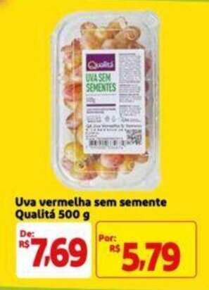 Extra Supermercado Uva vermelha sem semente Qualitá 500 g oferta