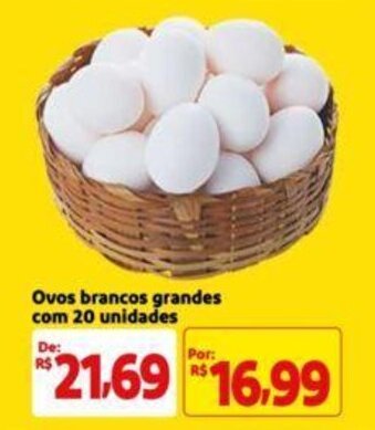 Extra Supermercado Ovos brancos grandes com 20 unidades oferta