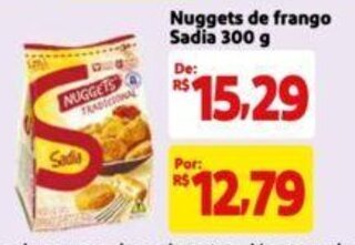 Extra Supermercado Nuggets de frango Sadia 300 g oferta