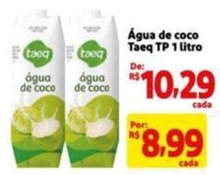 Extra Supermercado Água de coco Taeq TP 1 litro oferta