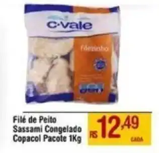 Filé de Peito Sassami Congelado Copacol Pacote 1Kg