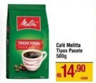 Max Atacadista Café Melitta Tipos Pacote 500g oferta