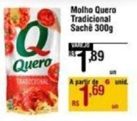Max Atacadista Molho Quero Tradicional Sache 300g oferta