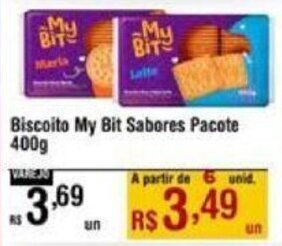 Max Atacadista Biscoito My Bit Sabores Pacote 400g oferta