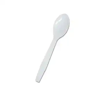 Colher plastico junco pequena branco com 50 unidades