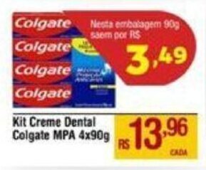 Max Atacadista Kit Creme Dental Colgate MPA 4x90g oferta