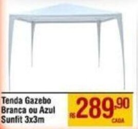 Tenda Gazebo Branca ou Azul Sunfit 3x3m
