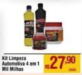 Kit Limpeza Automotiva 4 em 1 Mil Milhas