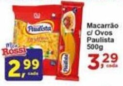 Rossi Supermercado Macarrão c/ Ovos Paulista 500g oferta