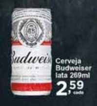 Rossi Supermercado Cerveja Budweiser lata 269ml oferta