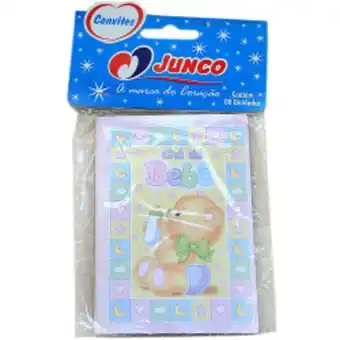 Convite de cha de bebe junco com 10 unidades