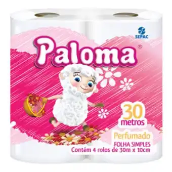 Carvalho Supermercado Papel higienico paloma perfumado 30m 4unidades oferta