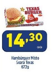 Arena Atacado Hamburguer Misto Seara Texas 672g oferta