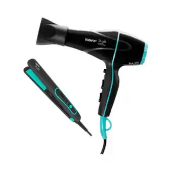 Ikesaki Secador taiff style 2000w preto 127v + chapa taiff style preta bivolt oferta