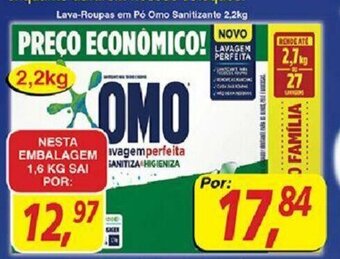 Supermercados Guanabara Lava roupas em po Omo Sanitizante 2.2kg oferta