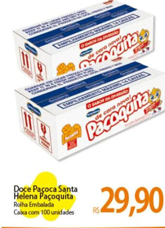 Atacadão Doce Paçoca Santa Helena Paçoquita Rolha Embalada Caixa com 100 unidades oferta