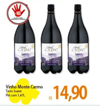 Atacadão Vinho Monte Carmo Tinto Suave Pet com 1,47L oferta