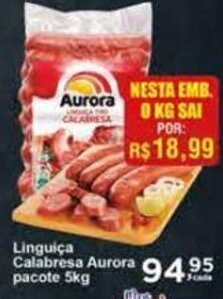 Rossi Supermercado Línguica Calabresa Aurora pacote 5kg oferta