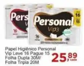 Rossi Supermercado Papel Higiênico Personal Vip Leve 16 Pague 15 oferta