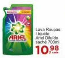Rossi Supermercado Lava Roupas Liquido Ariel Diluido saché 700ml oferta