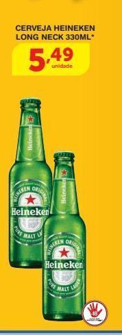 Roldão Cerveja heineken long neck 330ml oferta