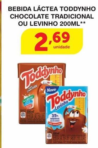 Roldão Bebida láctea toddynho chocolate tradicional ou levinho 200ml** oferta
