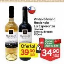 Supermercados Princesa Vinho chileno hacienda la esperanza reserva branco ou tinto 750ml oferta