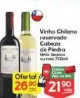 Supermercados Princesa Vinho chileno reservado cabeza de piedra, tinto, branco ou rosé 750ml oferta